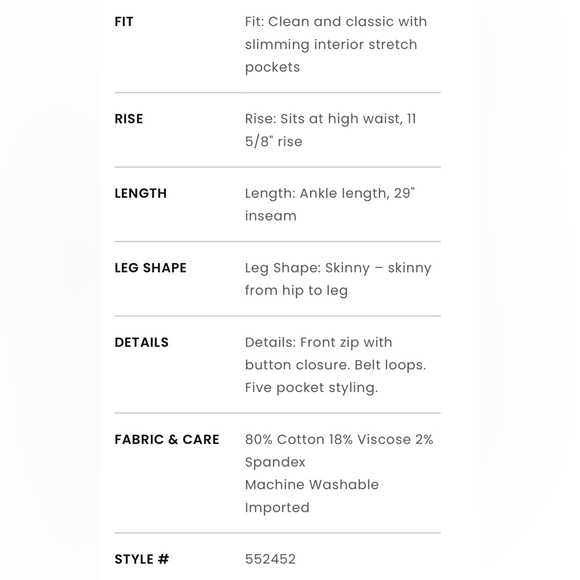 LOFT Velvet Skinny Pants in Ominous Navy - size 25 / 0 - Picture 6 of 6